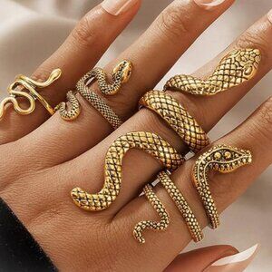 Snake Stackable Rings for Women Snake Jewelry Set